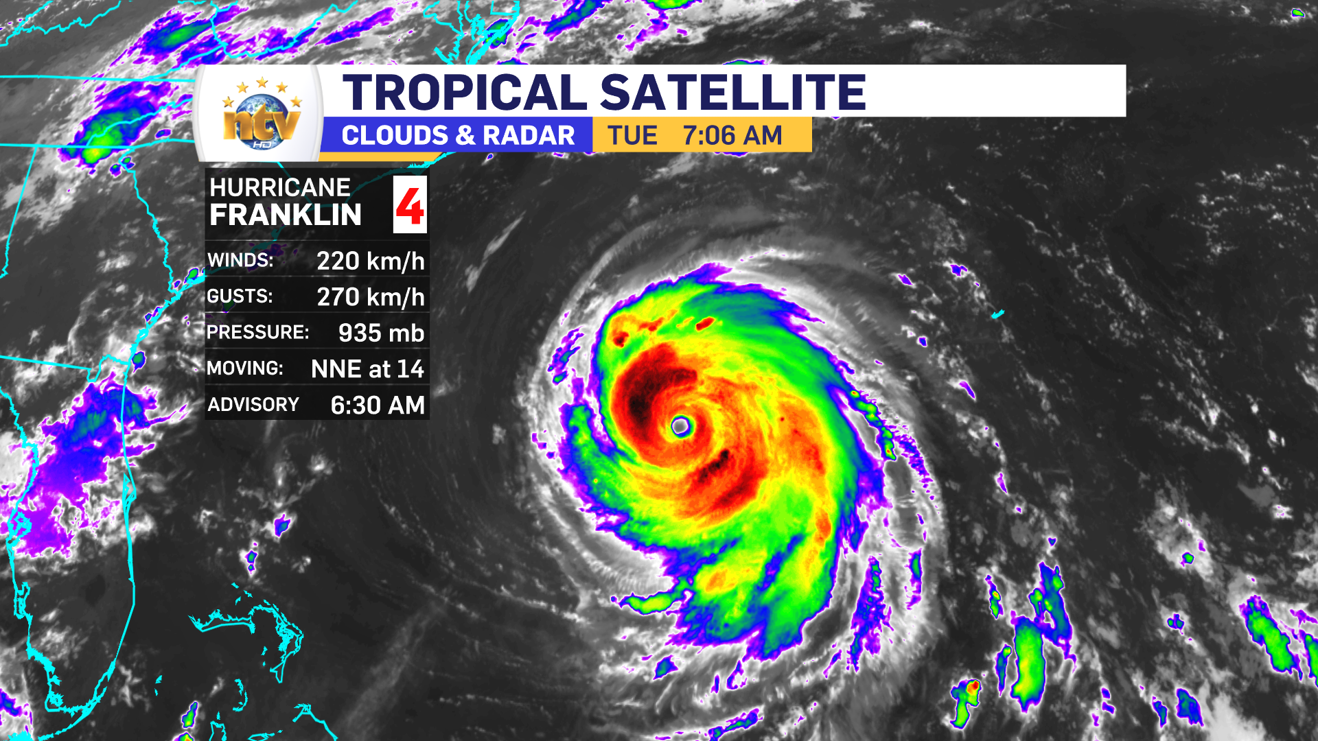 Hurricane Franklin Update; Impacts look more indirect than direct for ...