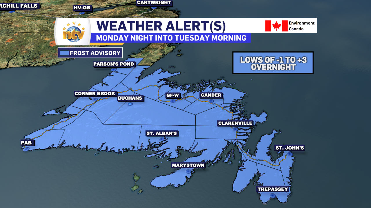 Frost Advisory for the night of September 25-26, 2023.