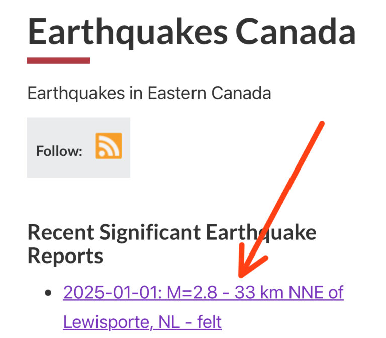Earthquake off newfoundland